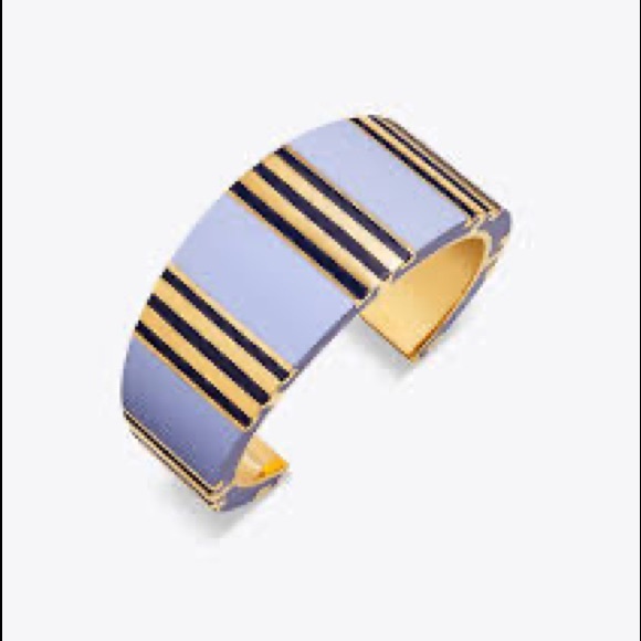 Tory Burch T-Stripe large Cuff bracelet - Picture 1 of 8